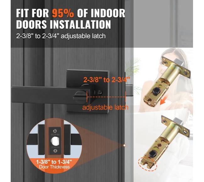 Privatumo durų rankena juoda kvadratinė1