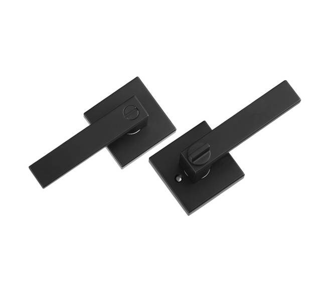 Privatumo durų rankena juoda kvadratinė9