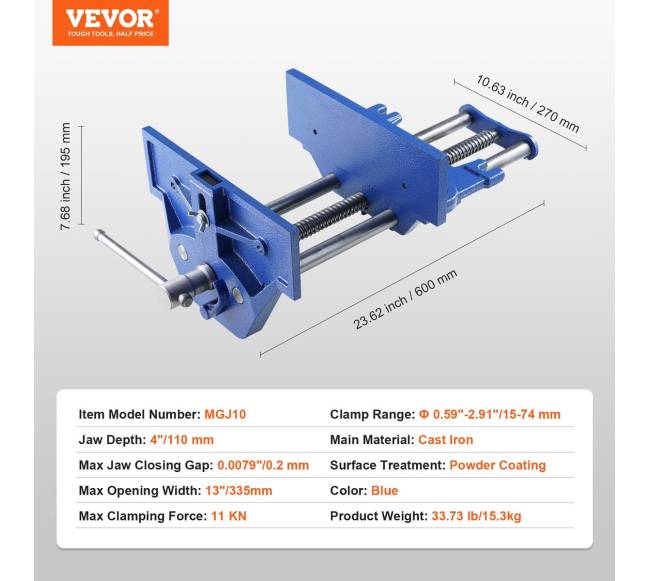 Medžio darbų spaustuvai 33 cm su greitu atleidimu6