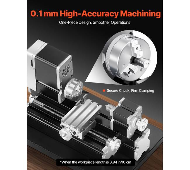 Mini metalo tekinimo staklės 70 x 130 mm, 36W3
