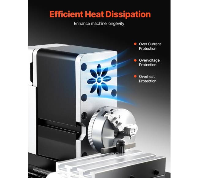 Mini metalo tekinimo staklės 70 x 130 mm, 36W4