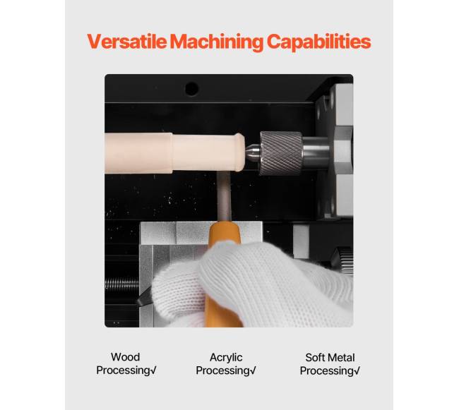 Mini metalo tekinimo staklės 70 x 130 mm, 36W5