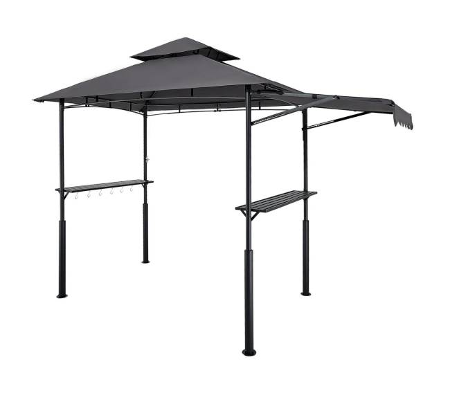 Griliaus pavėsinė 2.43 x 1.5 m su dviem stogais0