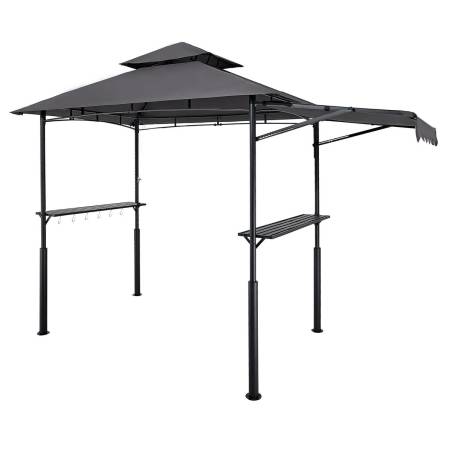 Griliaus pavėsinė 2.43 x 1.5 m su dviem stogais0