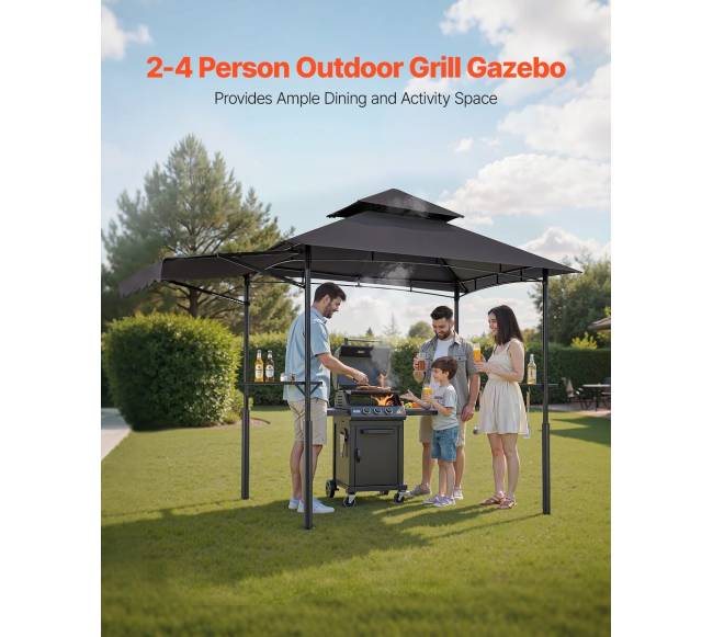 Griliaus pavėsinė 2.43 x 1.5 m su dviem stogais1