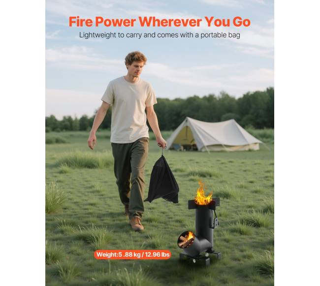 Nešiojama raketinė krosnelė su maišeliu5