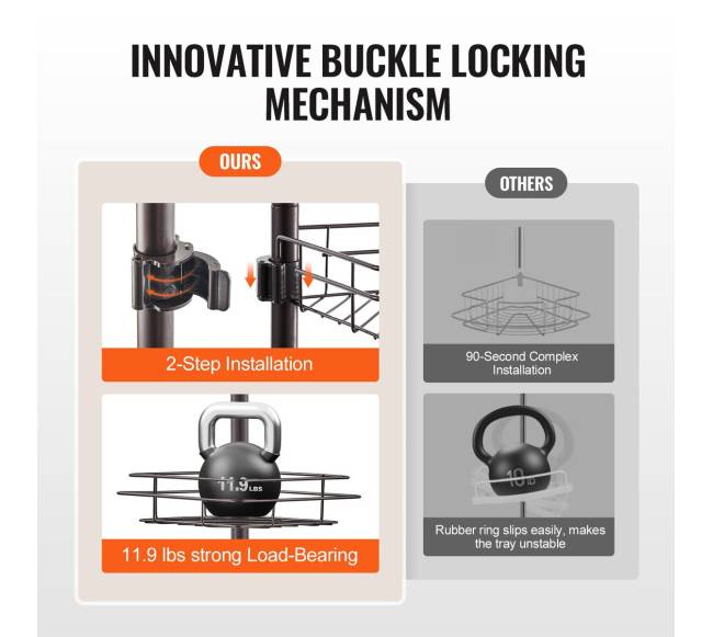 Kampo dušo stovo įtampos stovas, 107–289 cm2