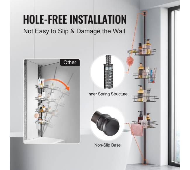 Kampo dušo stovo įtampos stovas, 107–289 cm5