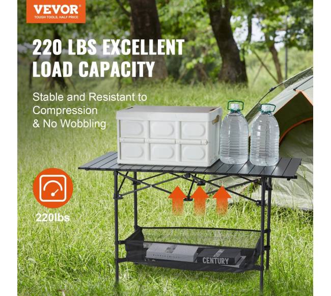 Sulankstomas kempingo stalas su laikymo krepšiu1