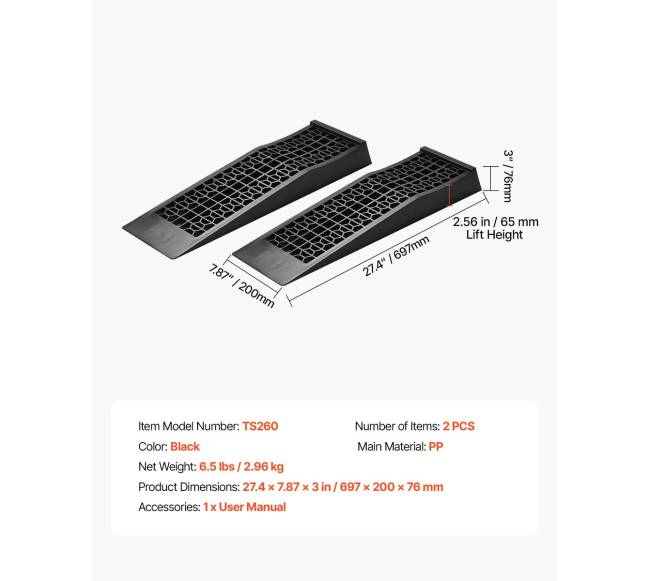 Automobilio rampos, 9072 kg, 65 mm aukštis6