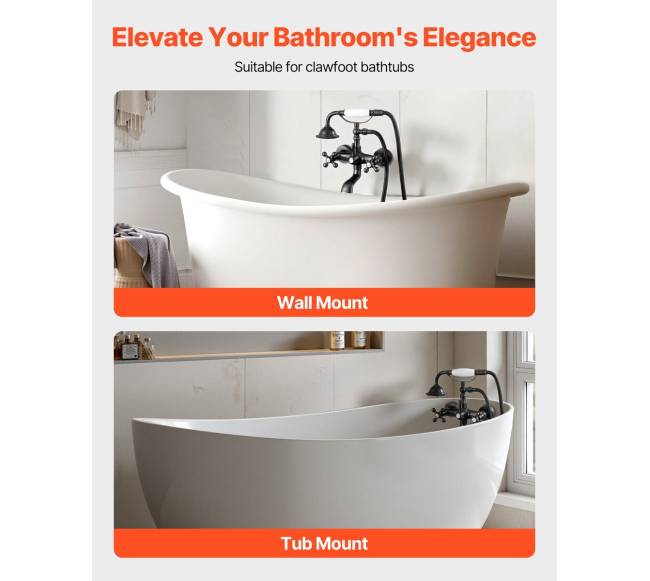 Sieninis vonios maišytuvas su dušu bronza1