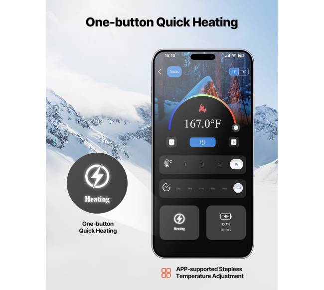 Įkraunamos šildomos kojinės su programėle1