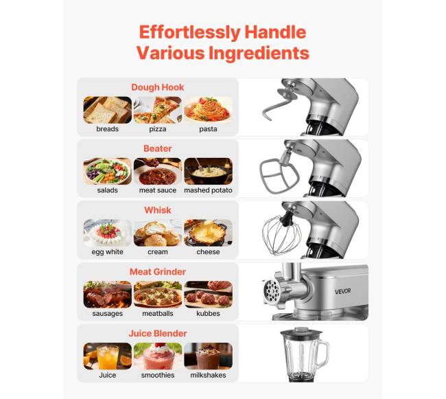 Elektrinis virtuvės mikseris 6 L talpos1