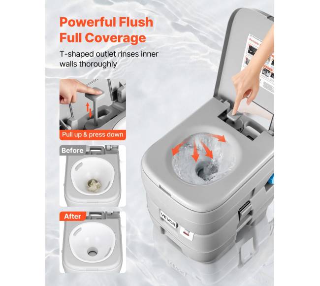 Nešiojamas tualetas su 30L atskiriamu baku3