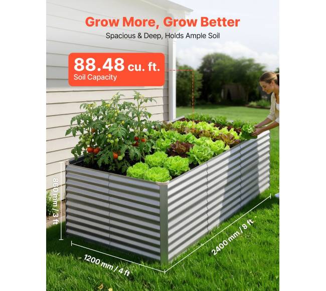 cinkuotas pakeltas daržo lovys, 240 x 120 x 86 cm1