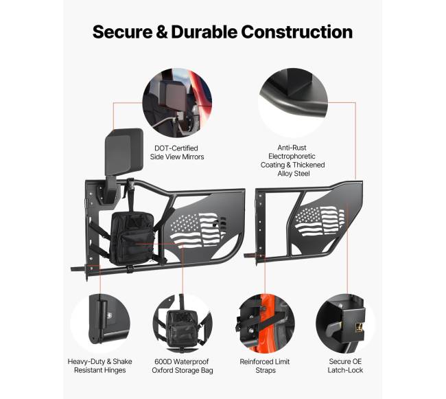 4 durų jeep vamzdiniai lauko durelės4