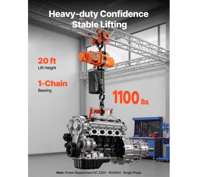 Elektrinis grandinės keltuvas 500 kg 6 m aukščio1