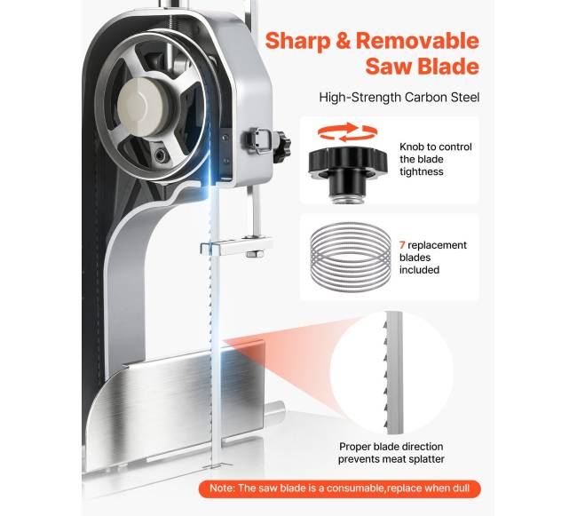 Elektrinė mėsos pjovimo juostinė pjūklė5