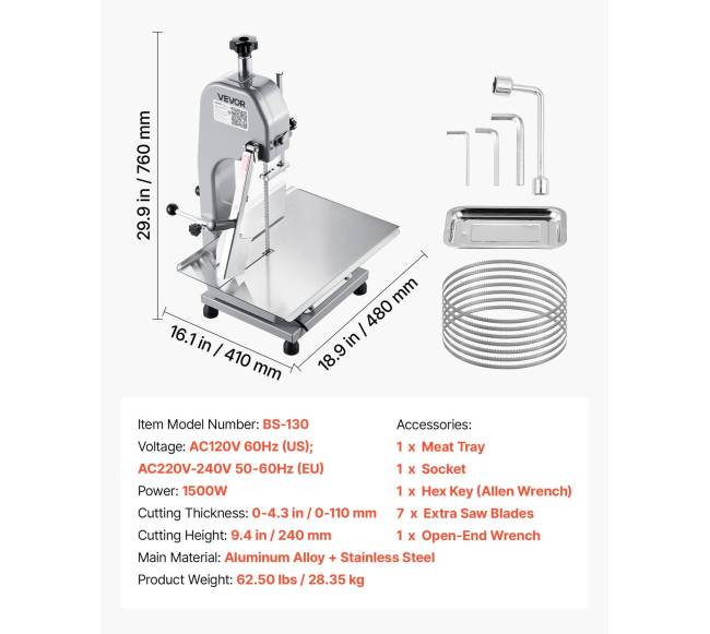 Elektrinė mėsos pjovimo juostinė pjūklė6