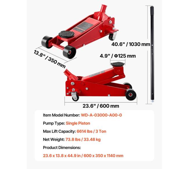 Plokščias automobilio domkratas, 3 tonų talpos6