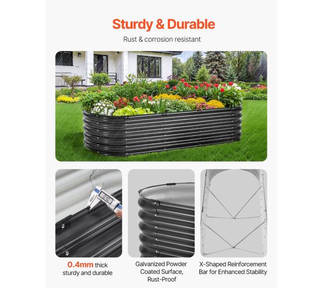 Metalinė pakelta lysvė 200x60x42 cm pilka2