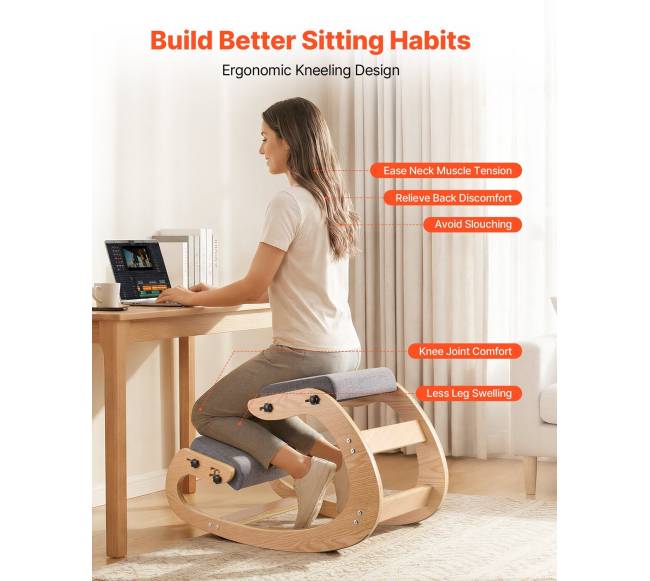 Ergonomiška klūpėjimo kėdė pilka1