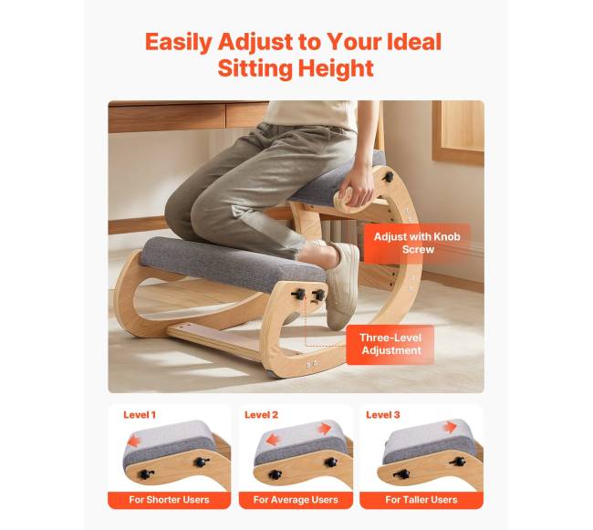 Ergonomiška klūpėjimo kėdė pilka3