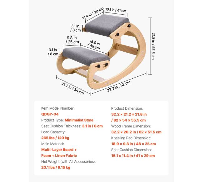 Ergonomiška klūpėjimo kėdė pilka6