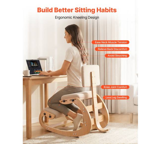 Ergonomiška kėdė, medinė nuleidžiama kėdė1