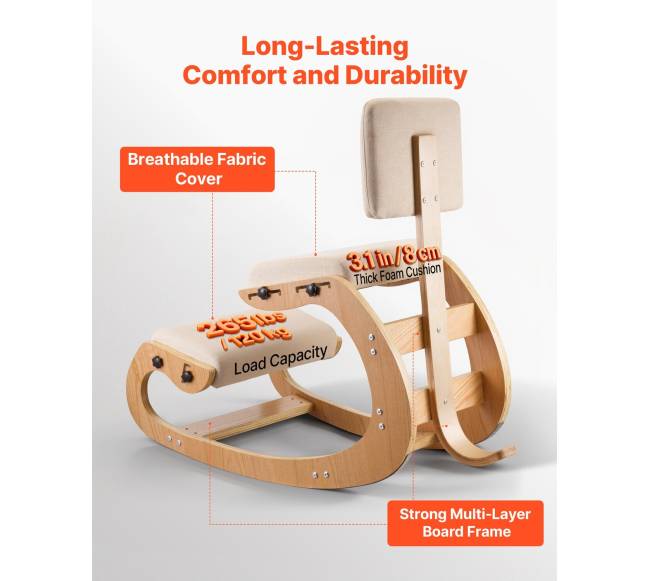 Ergonomiška kėdė, medinė nuleidžiama kėdė4