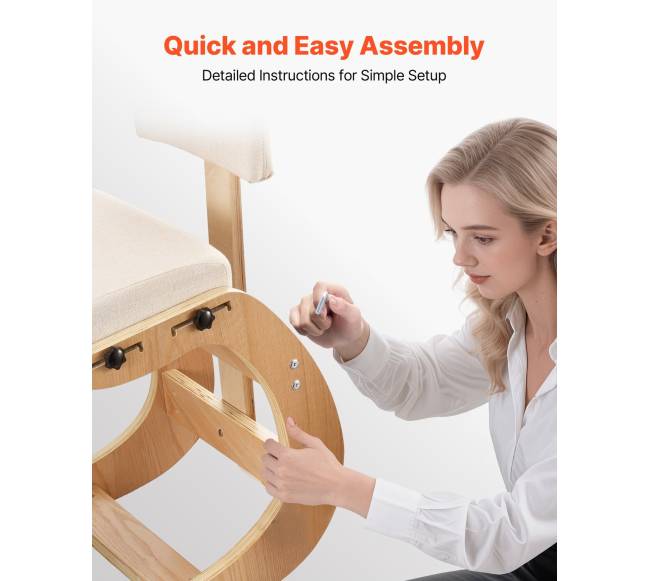 Ergonomiška kėdė, medinė nuleidžiama kėdė5