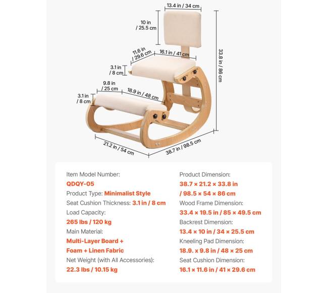 Ergonomiška kėdė, medinė nuleidžiama kėdė6