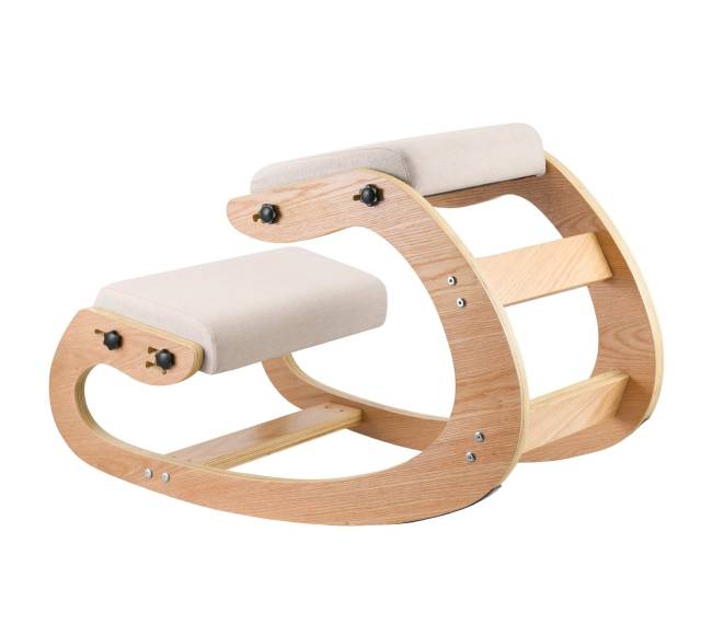 Ergonominė medinė kėdė su reguliuojamu porolonu0