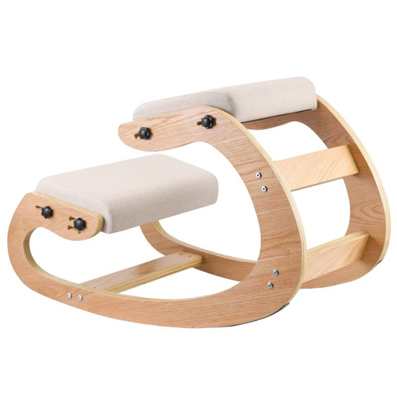 Ergonominė medinė kėdė su reguliuojamu porolonu0