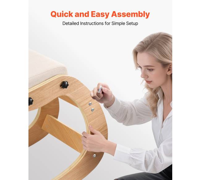 Ergonominė medinė kėdė su reguliuojamu porolonu5