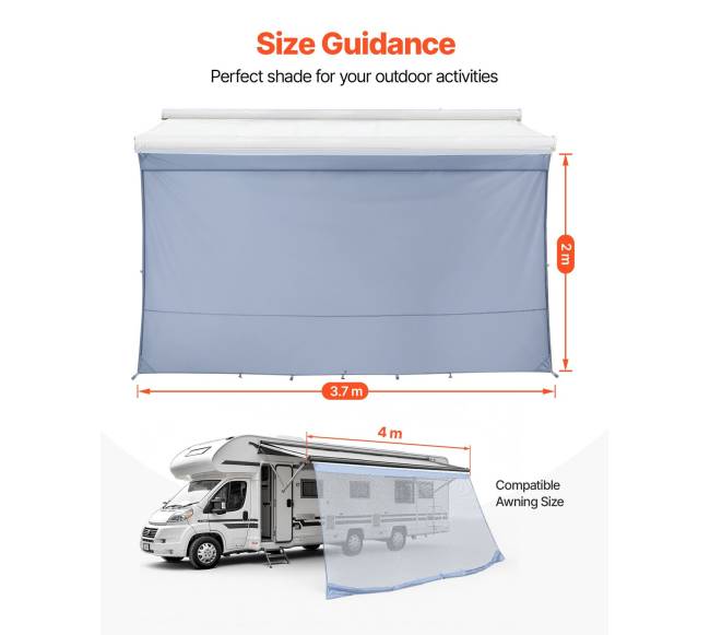 Kemperinės markizės saulės užuolaida 2 x 3.7 m2