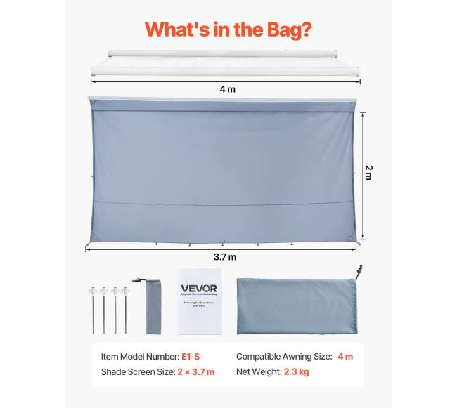 Kemperinės markizės saulės užuolaida 2 x 3.7 m6