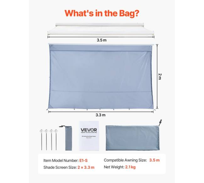 RV markizės saulės uždanga, 2 x 3.3 m6