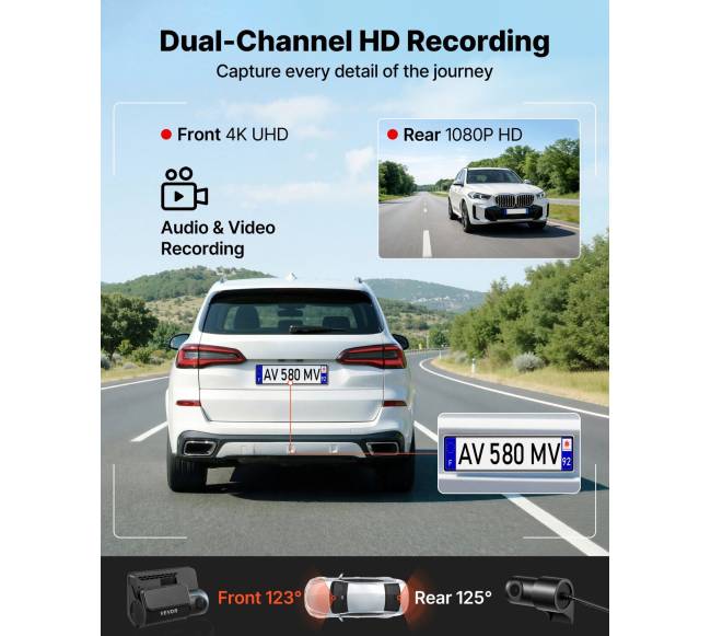 Priekinė ir galinė vaizdo kamera automobiliui1