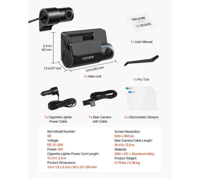 Priekinė ir galinė vaizdo kamera automobiliui6