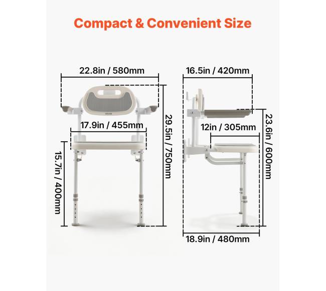 Sulankstoma sieninė dušo kėdė su atlošu1