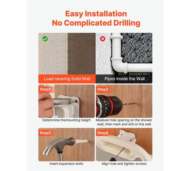 Sulankstoma sieninė dušo kėdė su atlošu5