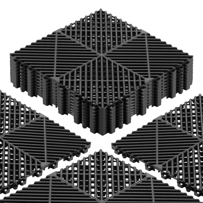 Tarpusavyje sujungtos drenažo kilimėlės, juodos, 12 vnt.0