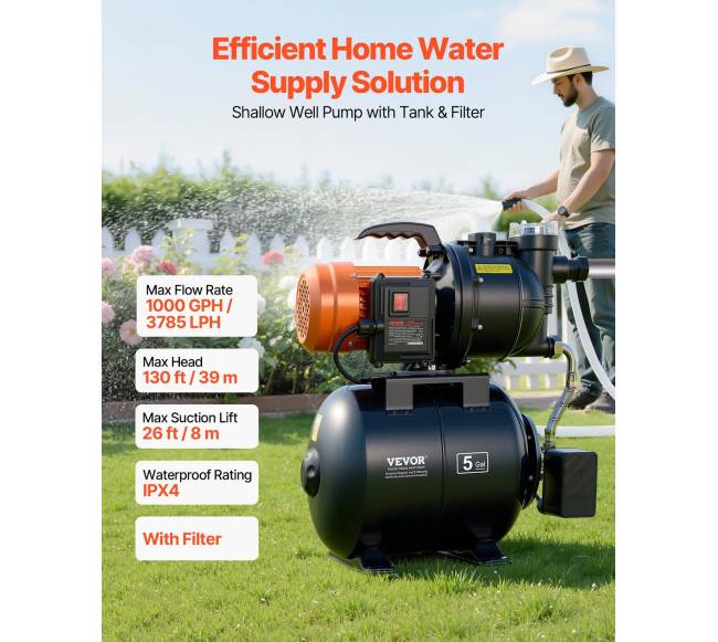 735 W gręžtuvinė siurblys su slėginėmis bakomis1