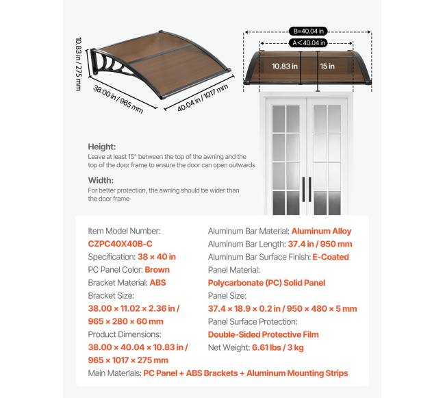Prieangio stogelis langus, 38 x 40 cm, rudas6