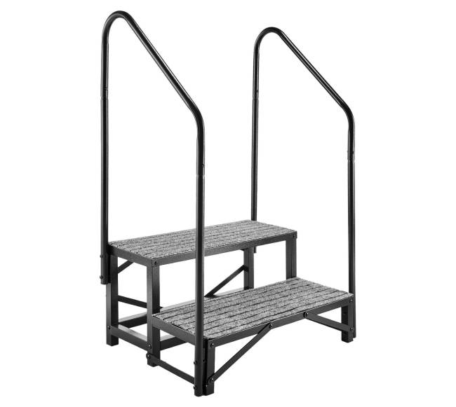 RV laiptai su dvejais turėklais0