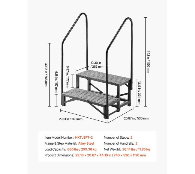 RV laiptai su dvejais turėklais6