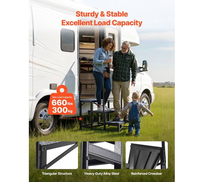 Laiptai su dviem turėklais, 3 pakopos1