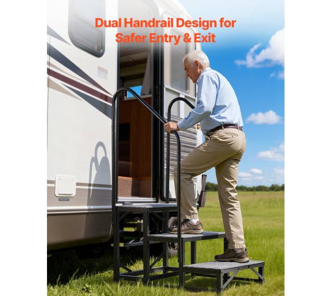 Laiptai su dviem turėklais, 3 pakopos3