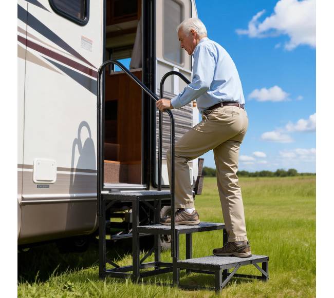 Laiptai su dviem turėklais, 3 pakopos7